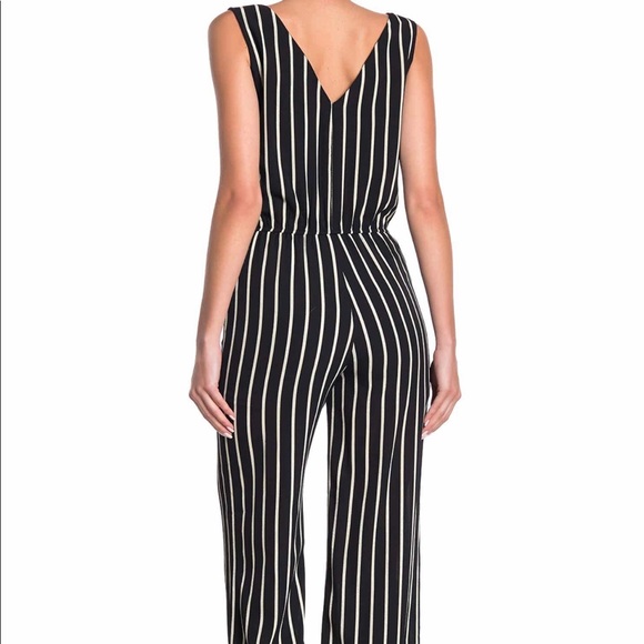 Love....Ady Double V Striped Jumpsuit NWT - Picture 2 of 5